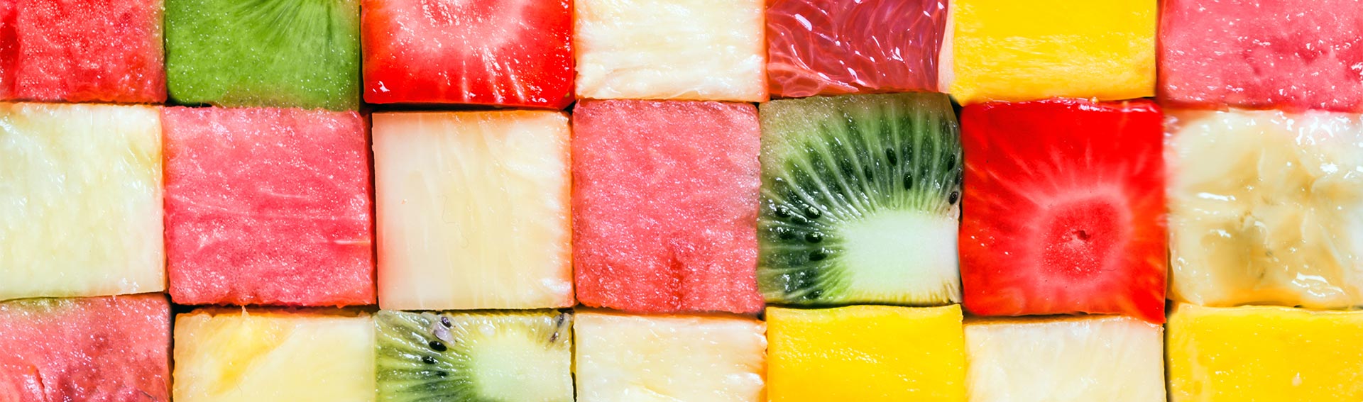 Various fruit cubes.